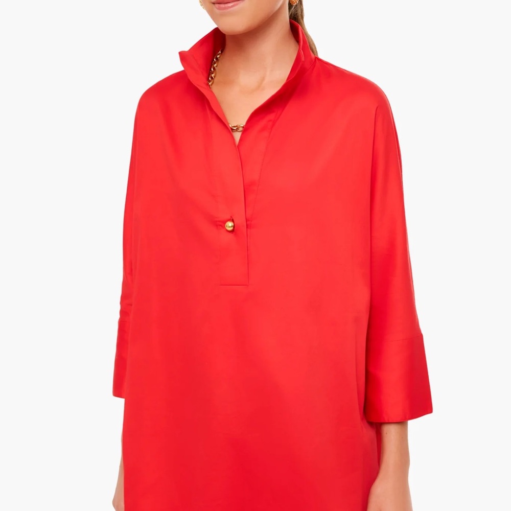 Tuckernuck Red Boxy Tunic with 3/4 Sleeves - Picture 2 of 4